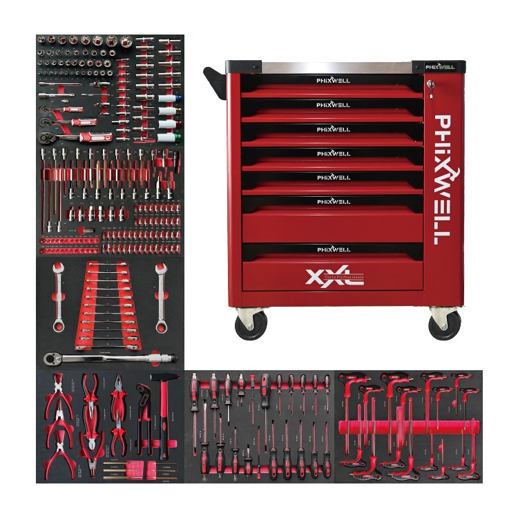 719503 PHIXWELL Ensemble d'outils pour armoire à outils 249 pièces