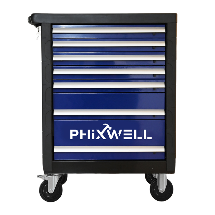 719511 Armoire à outils PHIXWELL 7 tiroirs avec protections d'angle et plaques de recouvrement en plastique