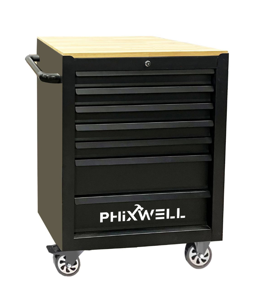 719506 PHIXWELL Meuble de rangement 7 tiroirs avec comptoir en bois