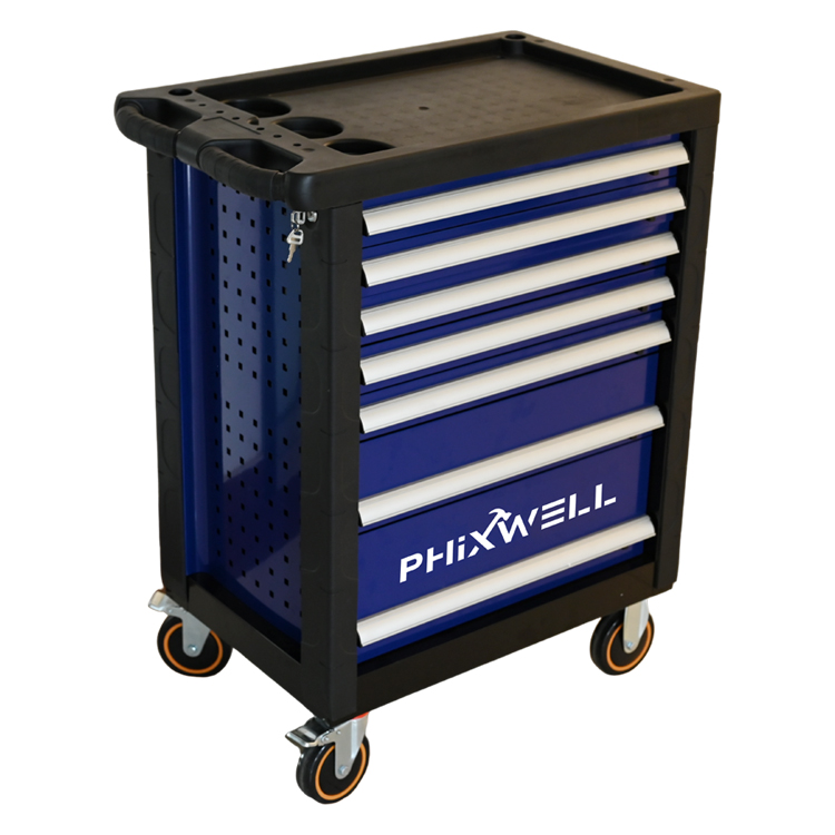 719511 Armoire à outils PHIXWELL 7 tiroirs avec protections d'angle et plaques de recouvrement en plastique