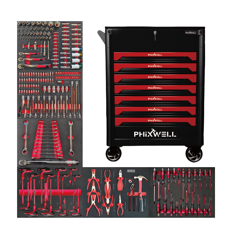719508 PHIXWELL Armoire de rangement pour outils 7 tiroirs