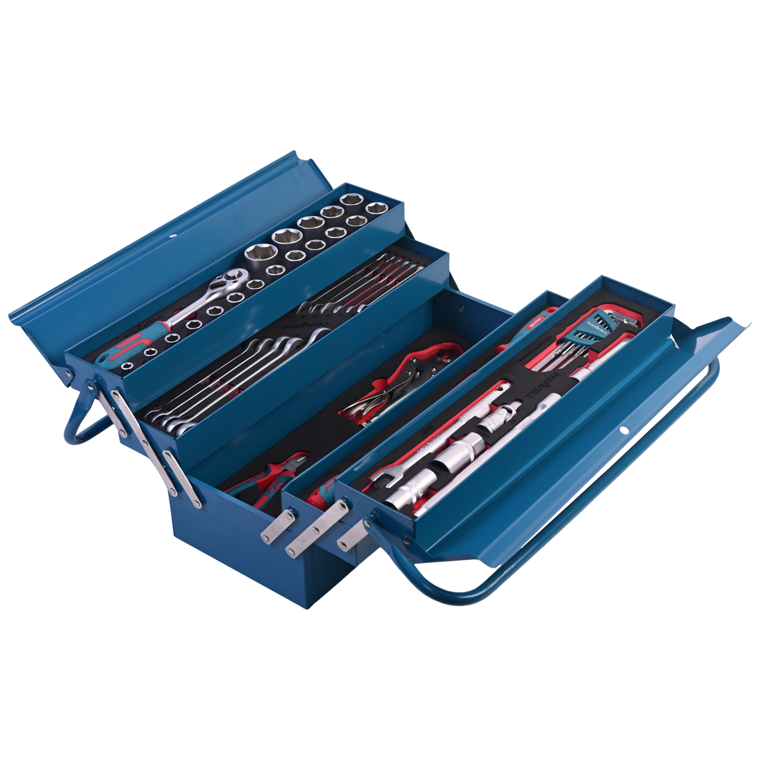 717302 PHIXWELL 56 pièces boîte de fer domestique ensemble d'outils à main