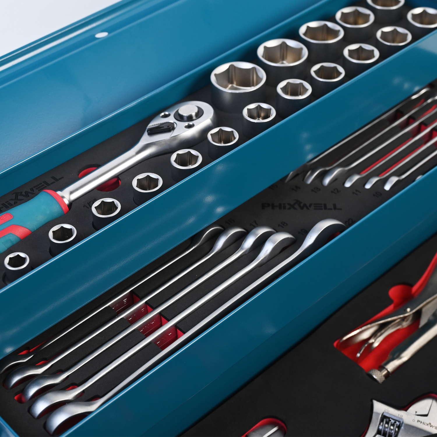717302 PHIXWELL 56 pièces boîte de fer domestique ensemble d'outils à main