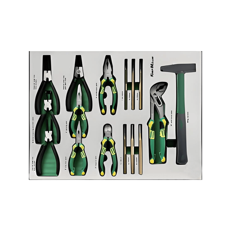 719509 PHIXWELL Armoire de rangement pour outils à 7 tiroirs avec ensemble d'outils de 309 pièces